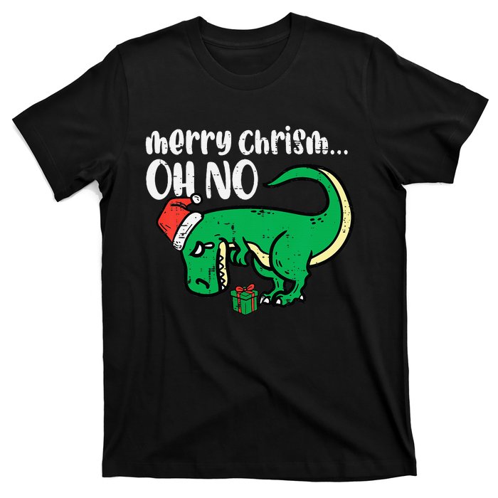 Merry Christmas Oh No Trex Funny Xmas Dino T-Shirt