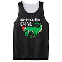 Merry Christmas Oh No Trex Funny Xmas Dino Mesh Reversible Basketball Jersey Tank