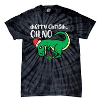 Merry Christmas Oh No Trex Funny Xmas Dino Tie-Dye T-Shirt