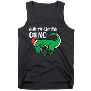 Merry Christmas Oh No Trex Funny Xmas Dino Tank Top