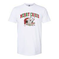 Merry Crisis Opossum Funny Christmas Softstyle CVC T-Shirt