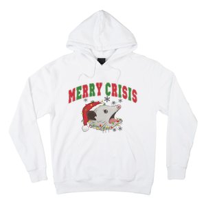 Merry Crisis Opossum Funny Christmas Hoodie