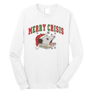 Merry Crisis Opossum Funny Christmas Long Sleeve Shirt