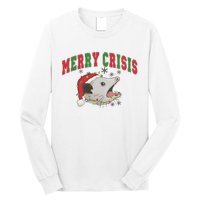 Merry Crisis Opossum Funny Christmas Long Sleeve Shirt