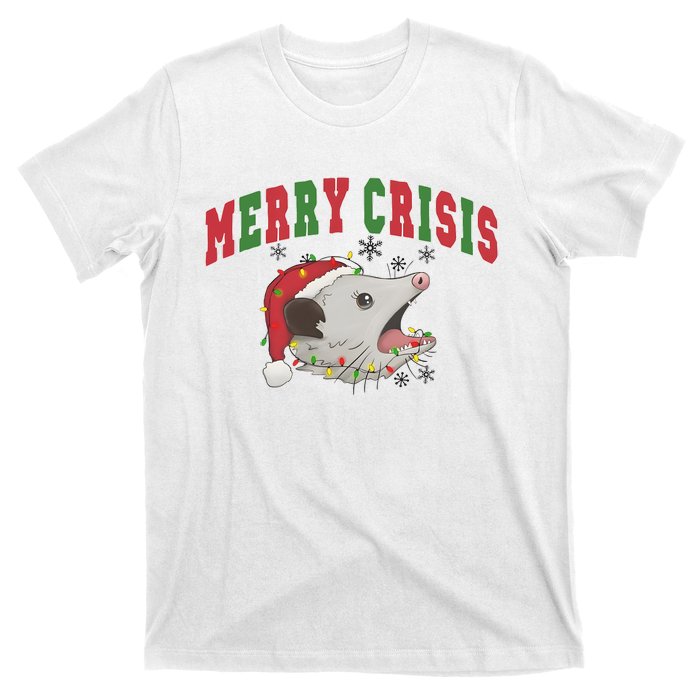 Merry Crisis Opossum Funny Christmas T-Shirt