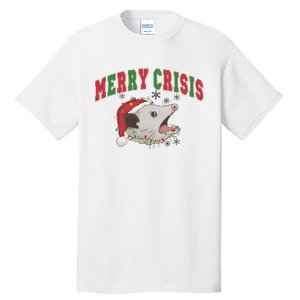 Merry Crisis Opossum Funny Christmas Tall T-Shirt