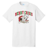 Merry Crisis Opossum Funny Christmas Tall T-Shirt