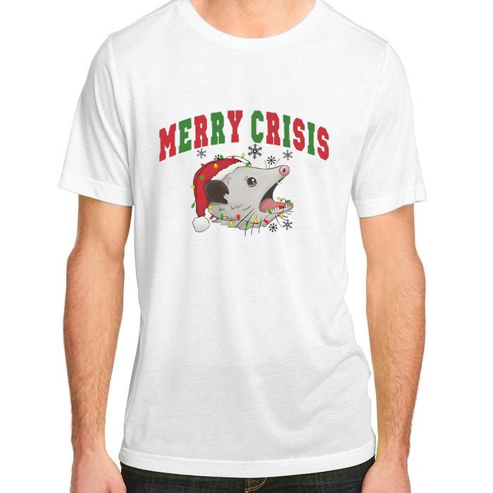 Merry Crisis Opossum Funny Christmas Adult ChromaSoft Performance T-Shirt