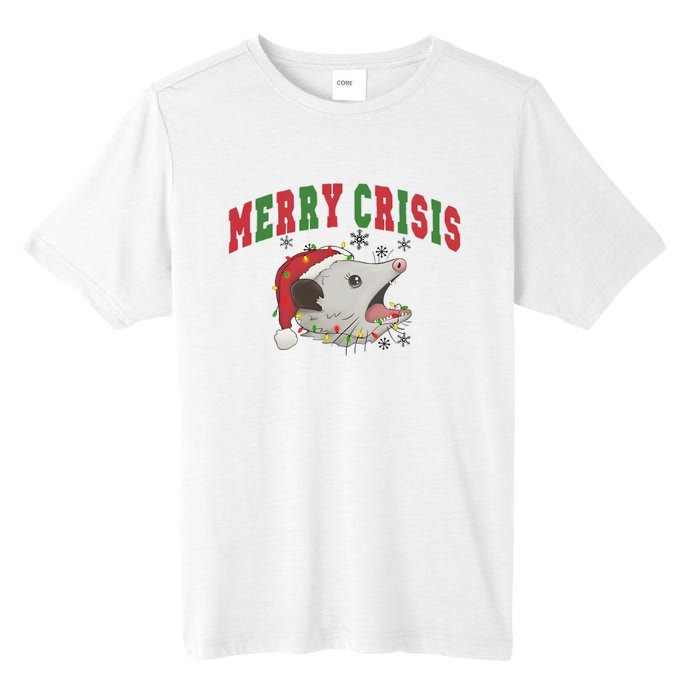 Merry Crisis Opossum Funny Christmas Tall Fusion ChromaSoft Performance T-Shirt