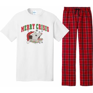 Merry Crisis Opossum Funny Christmas Pajama Set