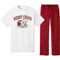 Merry Crisis Opossum Funny Christmas Pajama Set