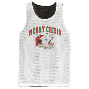 Merry Crisis Opossum Funny Christmas Mesh Reversible Basketball Jersey Tank