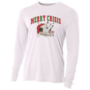 Merry Crisis Opossum Funny Christmas Cooling Performance Long Sleeve Crew