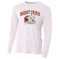 Merry Crisis Opossum Funny Christmas Cooling Performance Long Sleeve Crew