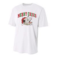 Merry Crisis Opossum Funny Christmas Performance Sprint T-Shirt