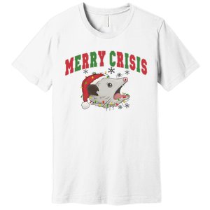 Merry Crisis Opossum Funny Christmas Premium T-Shirt