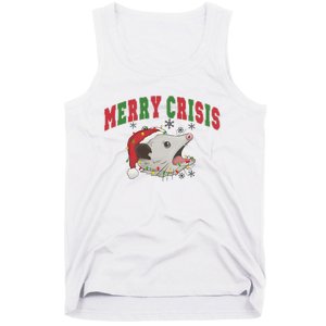 Merry Crisis Opossum Funny Christmas Tank Top