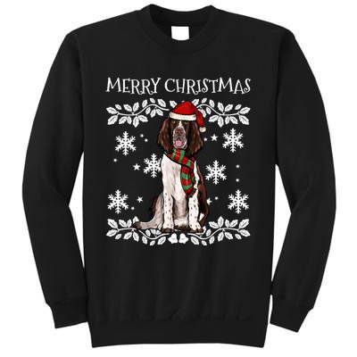 Merry Christmas Ornament English Springer Spaniel Xmas Santa Long Sleeve Sweatshirt