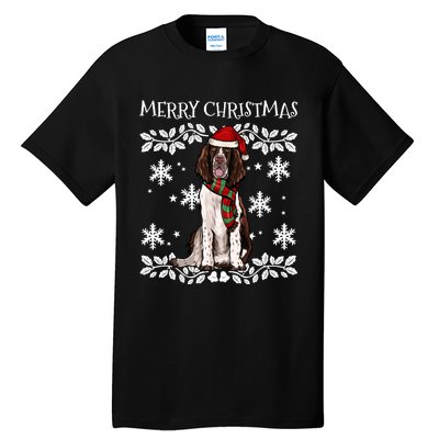 Merry Christmas Ornament English Springer Spaniel Xmas Santa Long Sleeve Tall T-Shirt