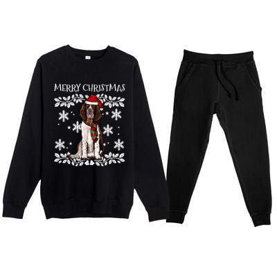 Merry Christmas Ornament English Springer Spaniel Xmas Santa Long Sleeve Premium Crewneck Sweatsuit Set