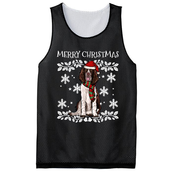 Merry Christmas Ornament English Springer Spaniel Xmas Santa Long Sleeve Mesh Reversible Basketball Jersey Tank