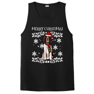 Merry Christmas Ornament English Springer Spaniel Xmas Santa Long Sleeve PosiCharge Competitor Tank