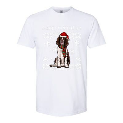 Merry Christmas Ornament English Springer Spaniel Xmas Santa Long Sleeve Softstyle CVC T-Shirt