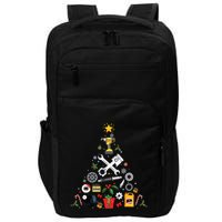 Mechanic Christmas Ornament Tree In Garage Car Mechanic Impact Tech Backpack