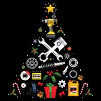 Mechanic Christmas Ornament Tree In Garage Car Mechanic Impact Tech Backpack