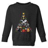 Mechanic Christmas Ornament Tree In Garage Car Mechanic Toddler Sweatshirt
