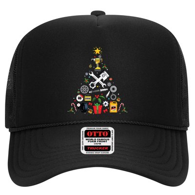 Mechanic Christmas Ornament Tree In Garage Car Mechanic Trucker Hat