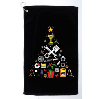 Mechanic Christmas Ornament Tree In Garage Car Mechanic Golf Towel