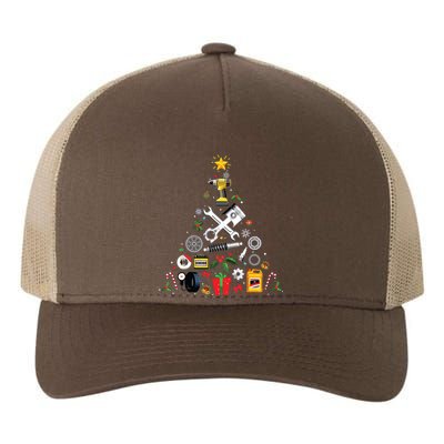 Mechanic Christmas Ornament Tree In Garage Car Mechanic Yupoong Adult 5-Panel Trucker Hat