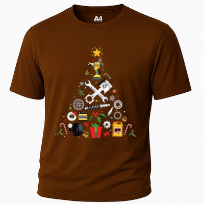 Mechanic Christmas Ornament Tree In Garage Car Mechanic Performance Shirt