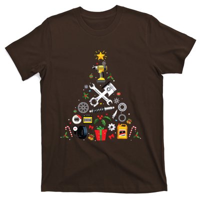 Mechanic Christmas Ornament Tree In Garage Car Mechanic T-Shirt