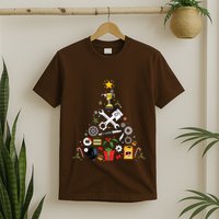 Mechanic Christmas Ornament Tree In Garage Car Mechanic T-Shirt
