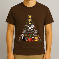 Mechanic Christmas Ornament Tree In Garage Car Mechanic T-Shirt
