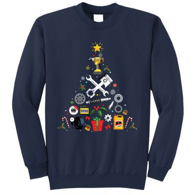 Mechanic Christmas Ornament Tree In Garage Car Mechanic Sweatshirt