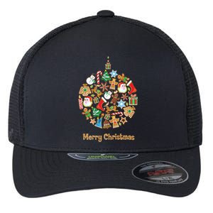 Merry Christmas Ornat Santa Reindeer Snowflake Candy Xmas Cute Gift Flexfit Unipanel Trucker Cap