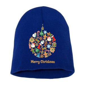 Merry Christmas Ornat Santa Reindeer Snowflake Candy Xmas Cute Gift Short Acrylic Beanie