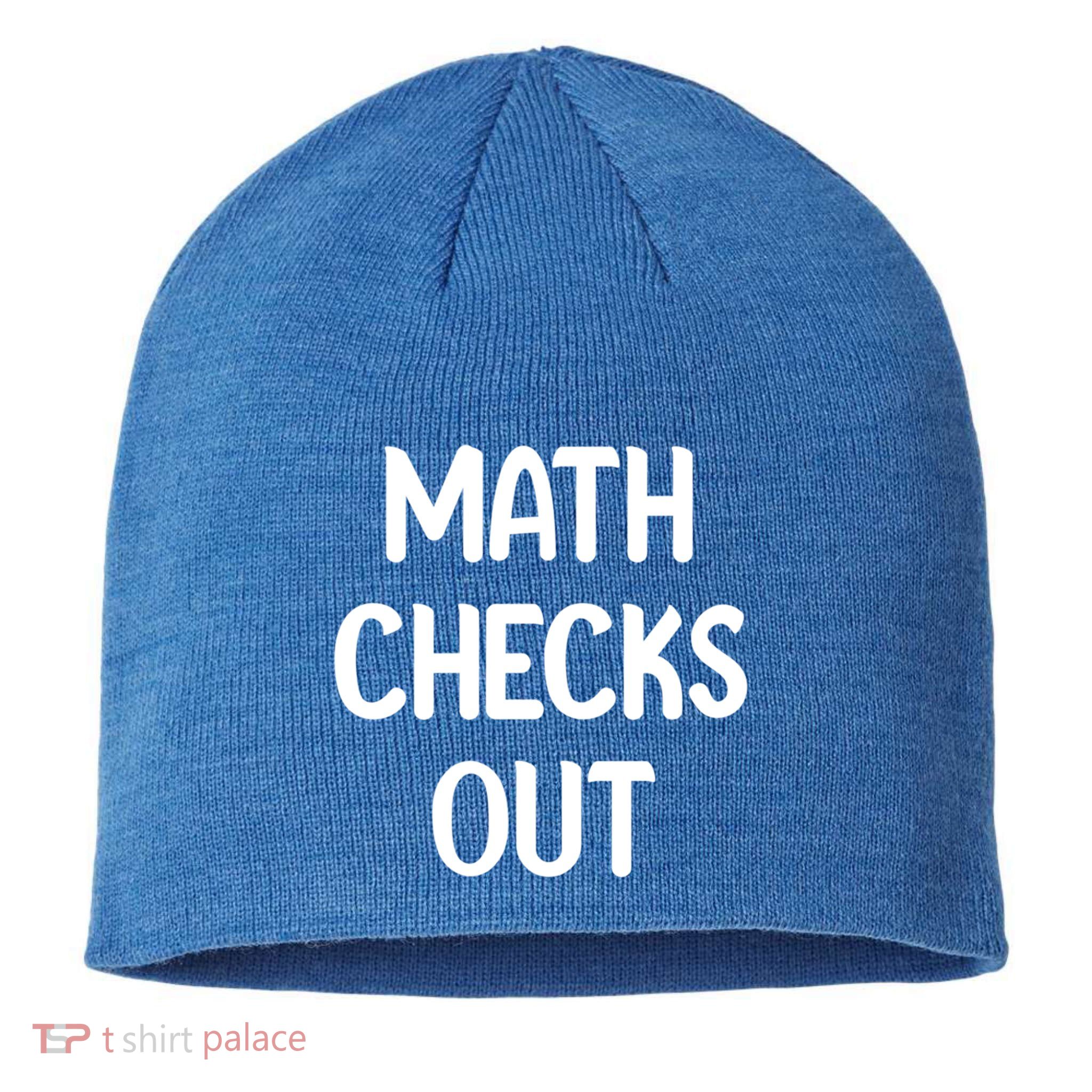 Math Checks Out Awesome Nerdy And Cases Funny Dad Jokes Cute Gift Sustainable Beanie