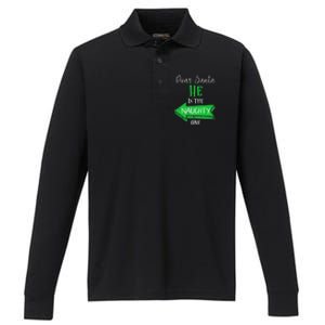 Matching Christmas Outfit For Couples HeS The Naughty One Performance Long Sleeve Polo