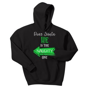 Matching Christmas Outfit For Couples HeS The Naughty One Kids Hoodie