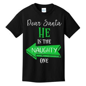 Matching Christmas Outfit For Couples HeS The Naughty One Kids T-Shirt