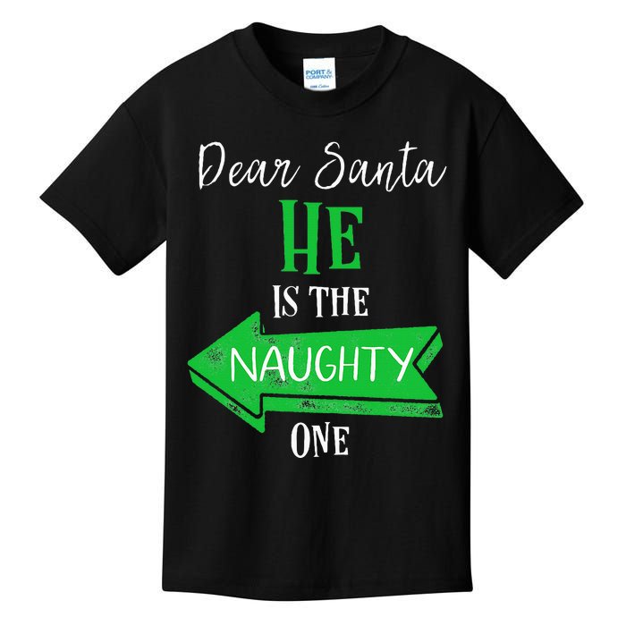 Matching Christmas Outfit For Couples HeS The Naughty One Kids T-Shirt