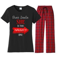 Matching Christmas Outfit For Couples SheS The Naughty One Women's Flannel Pajama Set