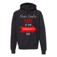 Matching Christmas Outfit For Couples SheS The Naughty One Premium Hoodie