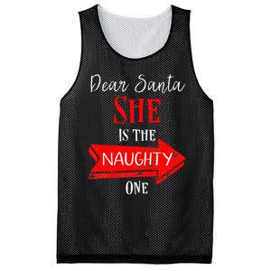 Matching Christmas Outfit For Couples SheS The Naughty One Mesh Reversible Basketball Jersey Tank