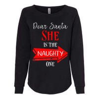 Matching Christmas Outfit For Couples SheS The Naughty One Womens California Wash Sweatshirt