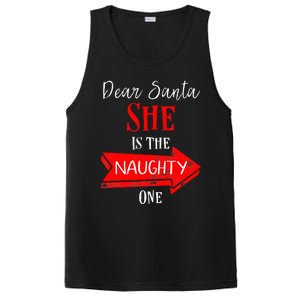 Matching Christmas Outfit For Couples SheS The Naughty One PosiCharge Competitor Tank